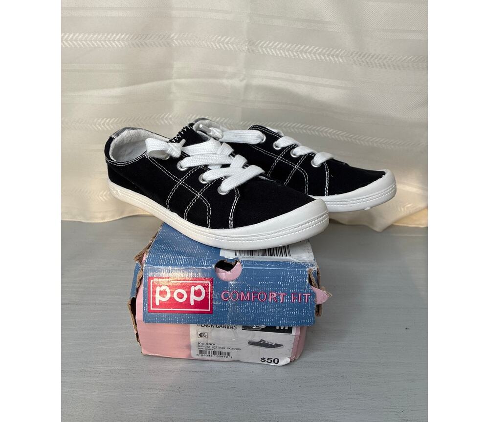 POP Highbar Slip On Sneakers Black Womens Size 5M